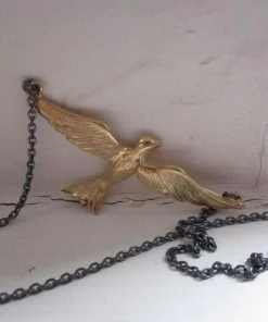 CollardManson Gold Plated Flying Bird Necklace