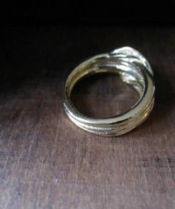 CollardManson Gold Plated Birds Nest 925 Silver Ring