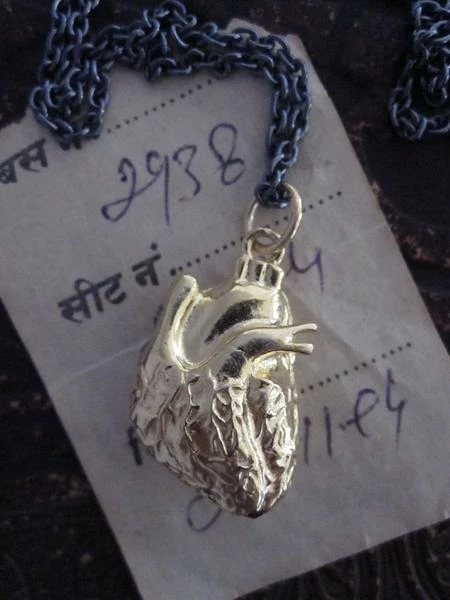 CollardManson Gold Plated Anatomical Heart Necklace 5 CollardManson Gold Plated Anatomical Heart Necklace