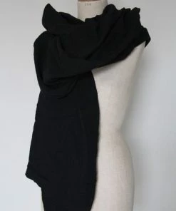 CollardManson Black Wdts Printed Scarf