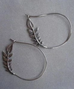 CollardManson Leafy Branch Hoop 925 Silver