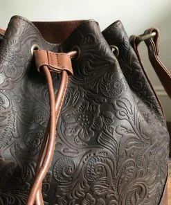 CollardManson Bucket Bag Brown Floral