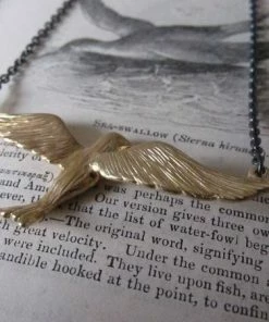 CollardManson Gold Plated Flying Bird Necklace