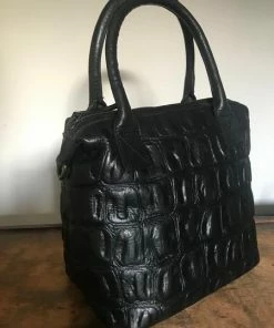 CollardManson Maya Bag Black Croc Leather