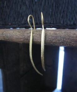 CollardManson Long Gold Plated Curved Earrings