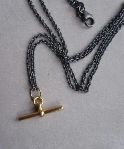CollardManson Gold T Bar Chain Necklace