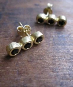 CollardManson Triple Onyx Earrings