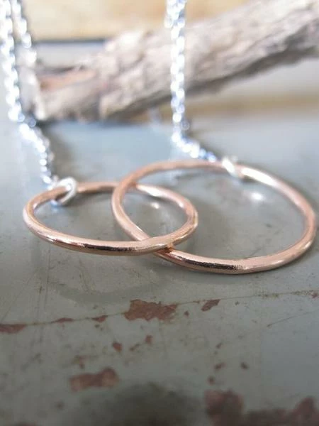 CollardManson 925 Silver Double Hoop Necklace 4 CollardManson 925 Silver Double Hoop Necklace