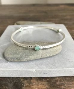 CollardManson 925 Silver Tri Stone Bangle Cryso