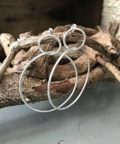 CollardManson Silver 925 Double Circle Hoop Earrings