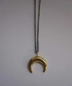 CollardManson Gold 925 Silver Crescent Moon Necklace