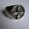 CollardManson 925 Silver Oxidised Cross Ring