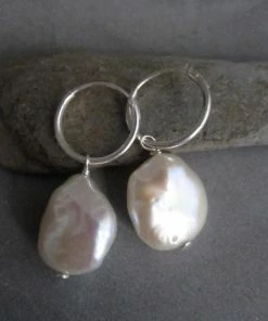 CollardManson Pearl Hoop Earrings Small