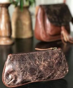 CollardManson Burnt Floral Ruby Purse