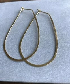 CollardManson Gold Plated 925 Silver Thin Earrings Tear Drop