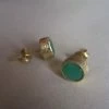CollardManson Gold plated Chrysophrase Stud Earrings