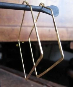 CollardManson Gold Plated 925 Silver Thin Earrings Diamond