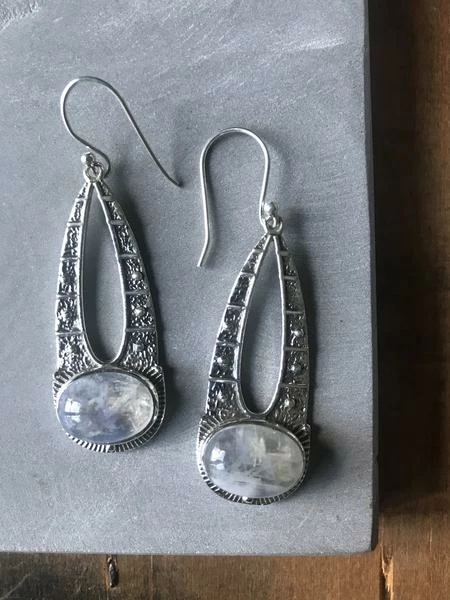 CollardManson Silver Luna Earrings Rainbow Moonstone 3 CollardManson Silver Luna Earrings Rainbow Moonstone