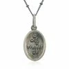 CollardManson Wdts St Christopher Necklace- Oxidised/moonstone