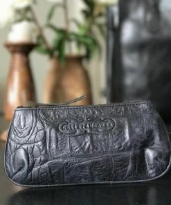 CollardManson Black Crocodile Zipped Purse