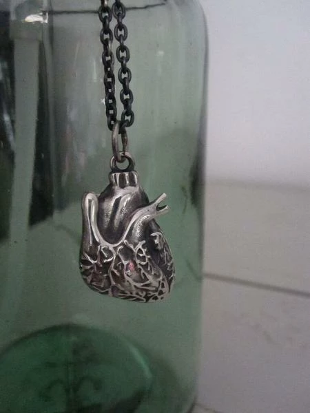 CollardManson Silver Anatomical Heart Necklace 5 CollardManson Silver Anatomical Heart Necklace