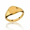 CollardManson 925 Silver Signet Ring - Gold Plated