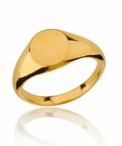 CollardManson 925 Silver Signet Ring - Gold Plated