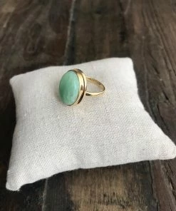 CollardManson Chrysophrase Ring Gold