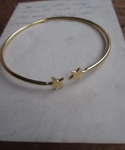 CollardManson Gold Plated 925 Silver Star Open Bangle