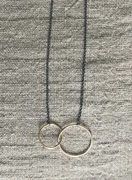 CollardManson Double Hoop Necklace Oxid Gold 4 CollardManson Double Hoop Necklace Oxid Gold