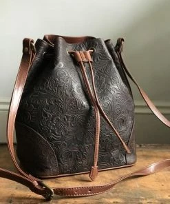 CollardManson Bucket Bag Brown Floral