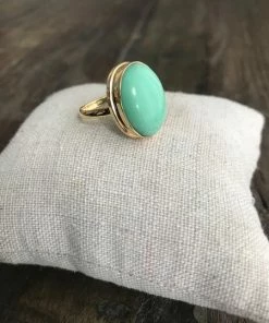 CollardManson Chrysophrase Ring Gold