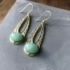 CollardManson Gold Plated Chrysophrase Luna Earrings