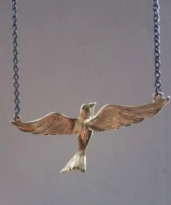 CollardManson Gold Plated Flying Bird Necklace