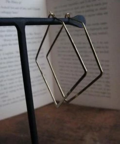 CollardManson Gold Plated 925 Silver Thin Earrings Diamond