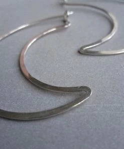 CollardManson 925 Silver Thin Earrings Crescent Moon 7 CollardManson 925 Silver Thin Earrings Crescent Moon