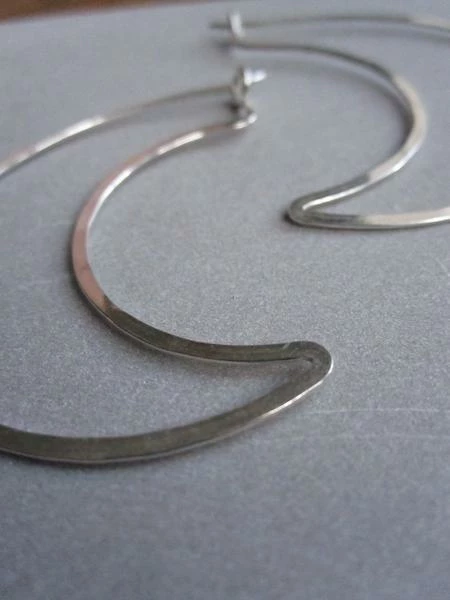 CollardManson 925 Silver Thin Earrings Crescent Moon 5 CollardManson 925 Silver Thin Earrings Crescent Moon