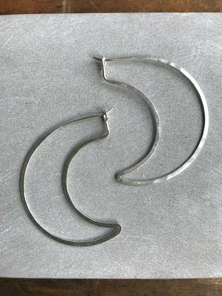 CollardManson 925 Silver Thin Earrings Crescent Moon 4 CollardManson 925 Silver Thin Earrings Crescent Moon