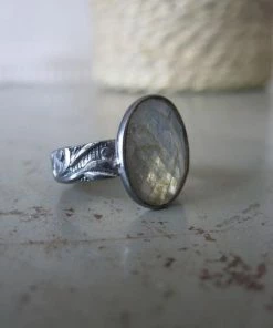 CollardManson 925 Silver Oval Labradorite Ring
