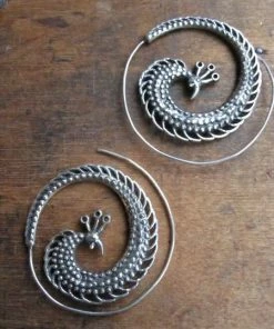 CollardManson 925 Silver Peacock Earrings