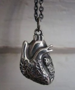 CollardManson Silver Anatomical Heart Necklace