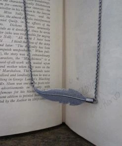 CollardManson Silver Horizontal Feather Necklace