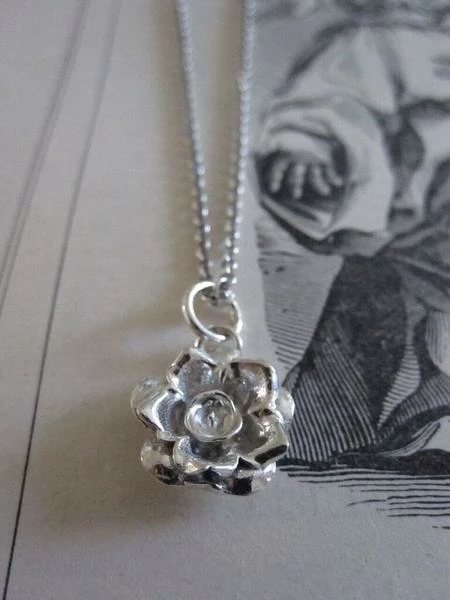 CollardManson Silver Rose Necklace 4 CollardManson Silver Rose Necklace