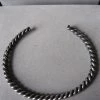 CollardManson 925 Oxidised Silver Rope Cuff Bracelet