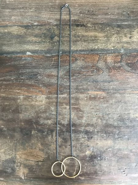 CollardManson Double Hoop Necklace Oxid Gold 3 CollardManson Double Hoop Necklace Oxid Gold