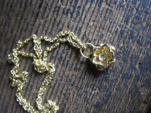 CollardManson Gold Plated Rose Necklace 3 CollardManson Gold Plated Rose Necklace