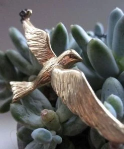 CollardManson Gold Plated Flying Bird Necklace