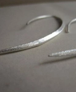 CollardManson Silver Curved Drop Earrings