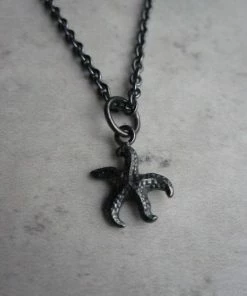 CollardManson Oxidised 925 Silver Starfish Necklace