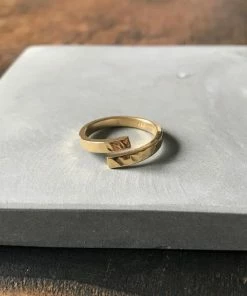 CollardManson Hammered Gold Plated 925 Silver Ring 8 CollardManson Hammered Gold Plated 925 Silver Ring